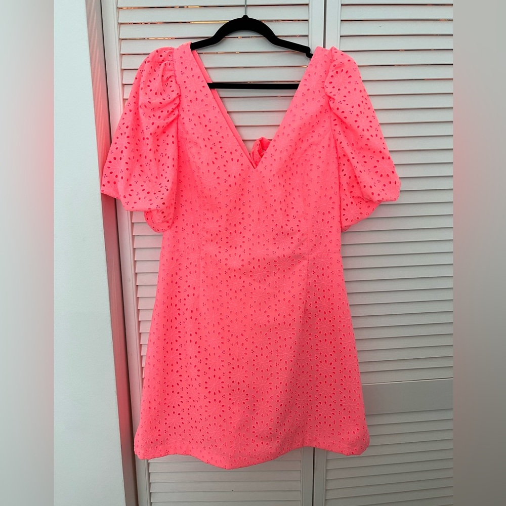 Lilly Pulitzer Neon Pink Eyelet Mini Jumpsuit Romper